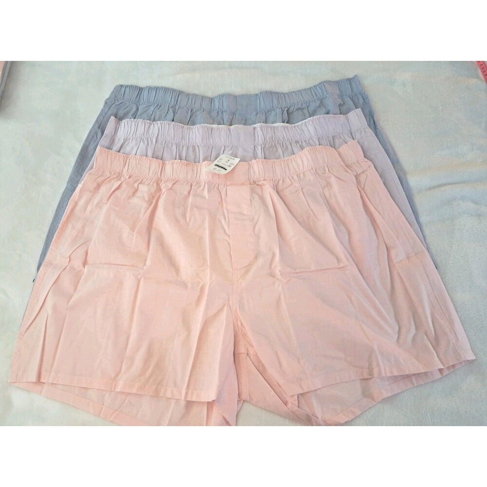 J.Crew Woven Boxers Three-Pack Pink Lavender Light Blue BW461 $98 Size XXL NWT